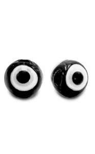 Evil Eye glass bead 6mm Black
